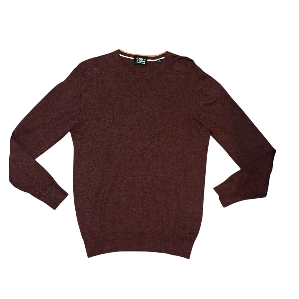 Scotch‎ & Soda Mens Soft Knit Melange Brown Sweater XL